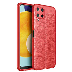 Soft Silicone Gel Leather Snap On Case Cover for Samsung Galaxy A22 4G Red