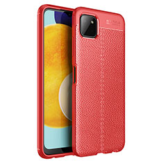 Soft Silicone Gel Leather Snap On Case Cover for Samsung Galaxy A22s 5G Red