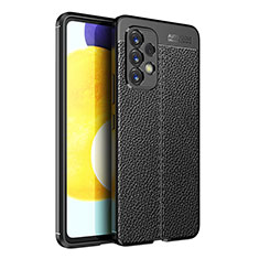 Soft Silicone Gel Leather Snap On Case Cover for Samsung Galaxy A53 5G Black