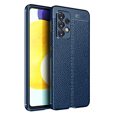 Soft Silicone Gel Leather Snap On Case Cover for Samsung Galaxy A53 5G Blue