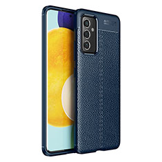 Soft Silicone Gel Leather Snap On Case Cover for Samsung Galaxy A54 5G Blue