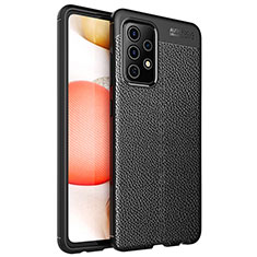 Soft Silicone Gel Leather Snap On Case Cover for Samsung Galaxy A72 5G Black