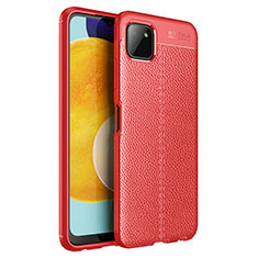 Soft Silicone Gel Leather Snap On Case Cover for Samsung Galaxy F42 5G Red