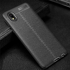 Soft Silicone Gel Leather Snap On Case Cover for Samsung Galaxy M01 Core Black