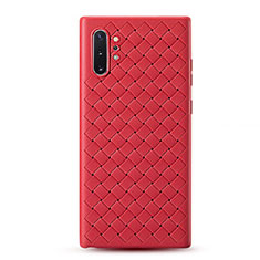 Soft Silicone Gel Leather Snap On Case Cover for Samsung Galaxy Note 10 Plus 5G Red