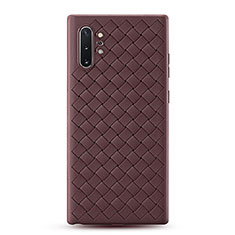 Soft Silicone Gel Leather Snap On Case Cover for Samsung Galaxy Note 10 Plus Brown