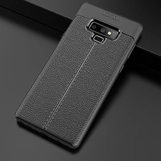 Soft Silicone Gel Leather Snap On Case Cover for Samsung Galaxy Note 9 Black