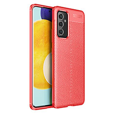 Soft Silicone Gel Leather Snap On Case Cover for Samsung Galaxy Quantum2 5G Red