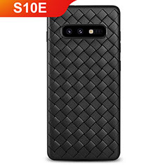 Soft Silicone Gel Leather Snap On Case Cover for Samsung Galaxy S10e Black