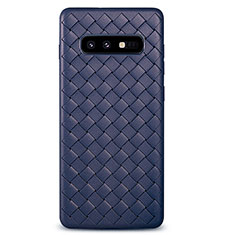 Soft Silicone Gel Leather Snap On Case Cover for Samsung Galaxy S10e Blue