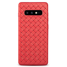 Soft Silicone Gel Leather Snap On Case Cover for Samsung Galaxy S10e Red