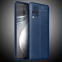 Soft Silicone Gel Leather Snap On Case Cover for Vivo iQOO 7 5G Blue