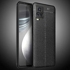 Soft Silicone Gel Leather Snap On Case Cover for Vivo iQOO 7 Legend 5G Black