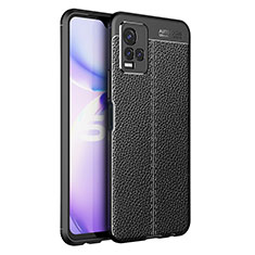 Soft Silicone Gel Leather Snap On Case Cover for Vivo Y21a Black