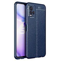 Soft Silicone Gel Leather Snap On Case Cover for Vivo Y21t Blue