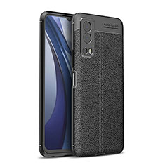 Soft Silicone Gel Leather Snap On Case Cover for Vivo Y75s 5G Black