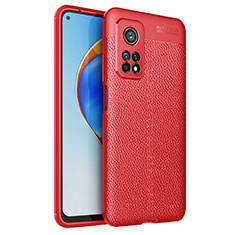 Soft Silicone Gel Leather Snap On Case Cover for Xiaomi Mi 10T Pro 5G Red