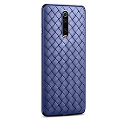 Soft Silicone Gel Leather Snap On Case Cover for Xiaomi Mi 9T Blue