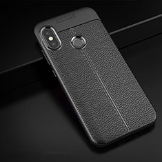 Soft Silicone Gel Leather Snap On Case Cover for Xiaomi Mi A2 Lite Black