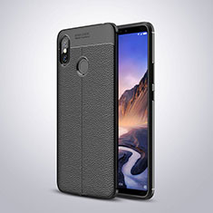 Soft Silicone Gel Leather Snap On Case Cover for Xiaomi Mi Max 3 Black