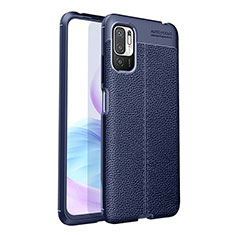 Soft Silicone Gel Leather Snap On Case Cover for Xiaomi POCO M3 Pro 5G Blue