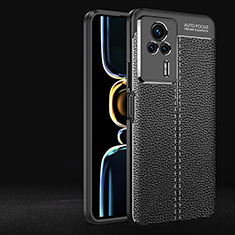 Soft Silicone Gel Leather Snap On Case Cover for Xiaomi Redmi K60E 5G Black