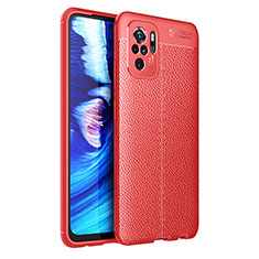 Soft Silicone Gel Leather Snap On Case Cover for Xiaomi Redmi Note 10 4G Red