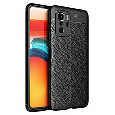 Soft Silicone Gel Leather Snap On Case Cover for Xiaomi Redmi Note 10 Pro 5G Black