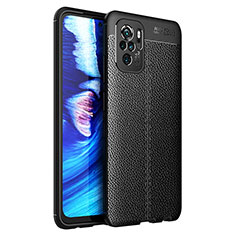 Soft Silicone Gel Leather Snap On Case Cover for Xiaomi Redmi Note 10S 4G Black