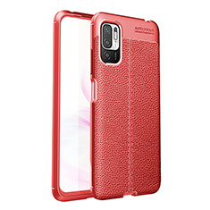 Soft Silicone Gel Leather Snap On Case Cover for Xiaomi Redmi Note 10T 5G Red