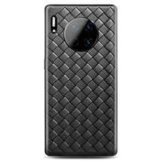 Soft Silicone Gel Leather Snap On Case Cover H01 for Huawei Mate 30 5G Black