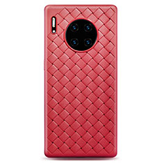 Soft Silicone Gel Leather Snap On Case Cover H01 for Huawei Mate 30 5G Red