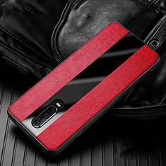 Soft Silicone Gel Leather Snap On Case Cover H01 for Oppo R17 Pro Red