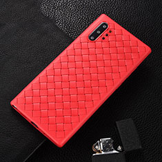 Soft Silicone Gel Leather Snap On Case Cover H01 for Samsung Galaxy Note 10 Plus Red