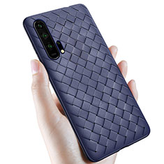 Soft Silicone Gel Leather Snap On Case Cover H02 for Huawei Honor 20 Pro Blue