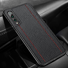 Soft Silicone Gel Leather Snap On Case Cover H02 for Huawei P20 Pro Black