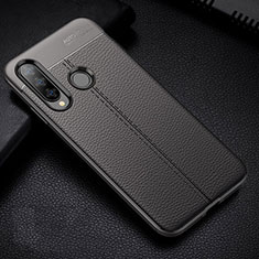 Soft Silicone Gel Leather Snap On Case Cover H02 for Huawei P30 Lite XL Black