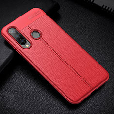 Soft Silicone Gel Leather Snap On Case Cover H02 for Huawei P30 Lite XL Red