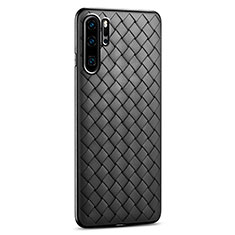 Soft Silicone Gel Leather Snap On Case Cover H02 for Huawei P30 Pro New Edition Black