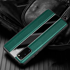 Soft Silicone Gel Leather Snap On Case Cover H02 for Samsung Galaxy S20 5G Green