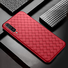 Soft Silicone Gel Leather Snap On Case Cover H03 for Samsung Galaxy A70S Red