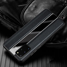 Soft Silicone Gel Leather Snap On Case Cover H03 for Samsung Galaxy S20 Plus Black