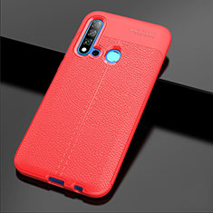 Soft Silicone Gel Leather Snap On Case Cover H04 for Huawei P20 Lite (2019) Red