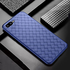 Soft Silicone Gel Leather Snap On Case Cover H04 for Oppo R15X Blue