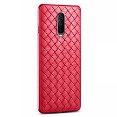 Soft Silicone Gel Leather Snap On Case Cover H04 for Oppo RX17 Pro Red