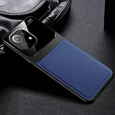 Soft Silicone Gel Leather Snap On Case Cover H04 for Xiaomi Mi 11 Lite 4G Blue