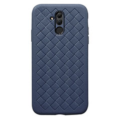 Soft Silicone Gel Leather Snap On Case Cover H05 for Huawei Mate 20 Lite Blue