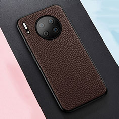 Soft Silicone Gel Leather Snap On Case Cover H05 for Huawei Mate 30 Brown