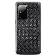 Soft Silicone Gel Leather Snap On Case Cover H05 for Samsung Galaxy S20 Plus Black