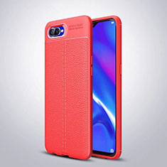 Soft Silicone Gel Leather Snap On Case Cover H06 for Oppo R15X Red